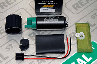 Топливный насос AEM 400LPH High Flow E85 In-Tank Fuel Pump Kit Single Barb Offset Inlet In-Line with Outlet 50-1235